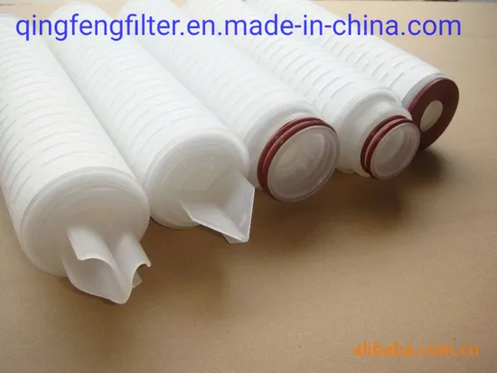Очистка воды PES/PP/PVDF/PTFE Плиссированный фильтр картридж для еды и напитков
